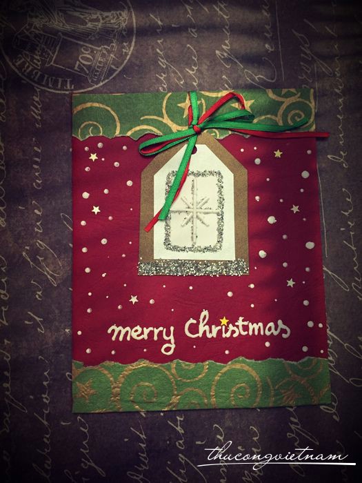 Thiệp Giáng Sinh Mery Christmas Đỏ